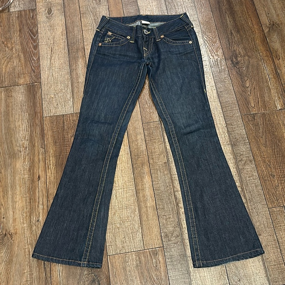 True Religion Womens Joey Jeans Low Rise Dark Blue Wash Size 26